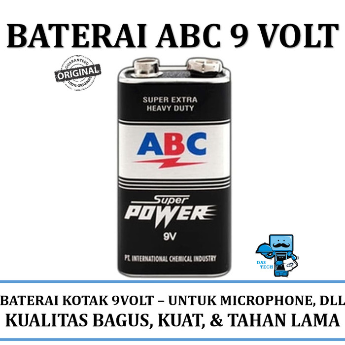 Batu Baterai ABC 9 Volt Kotak 9 v 9v Super Power