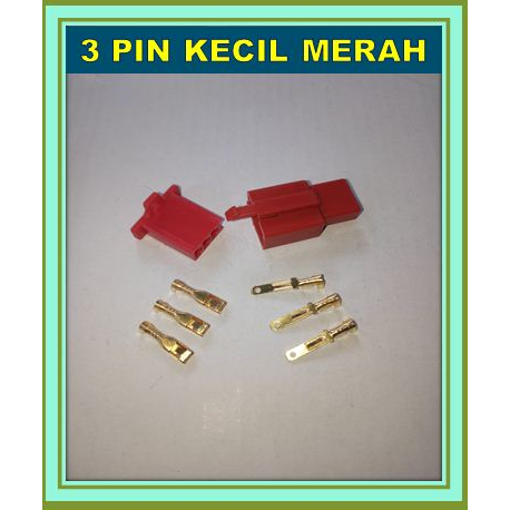 SOKET KABEL 3 PIN SKUN KECIL MERAH / SOCKET KABEL 3 PIN SKUN KECIL / KONEKTOR