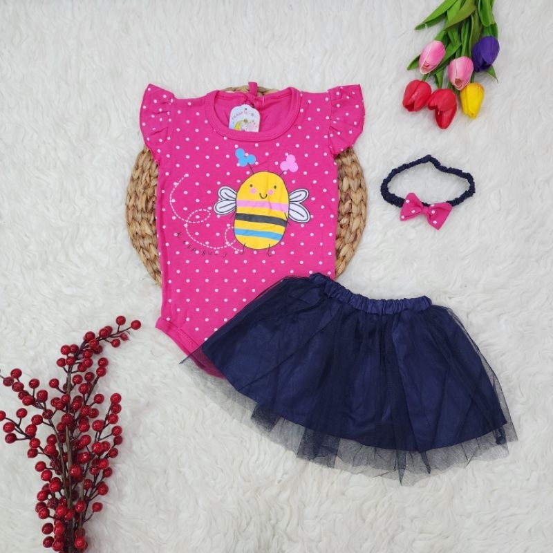 baju bayi perempuan set JUMPER TUTU+BANDANA