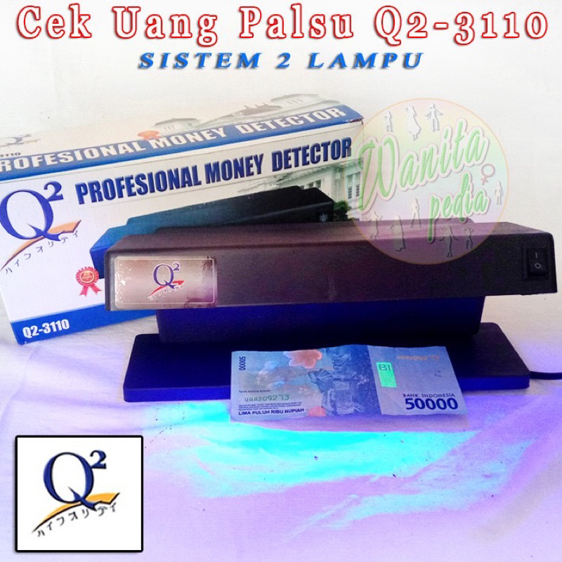 Mesin Cek Uang Palsu Money Detector Lampu Ultraviolet Q2 3110 CEK UANG PASPOR BPKB STNK