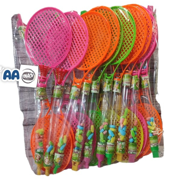 AAA PERMEN KERAS BENTUK MAINAN RAKET ISI 20