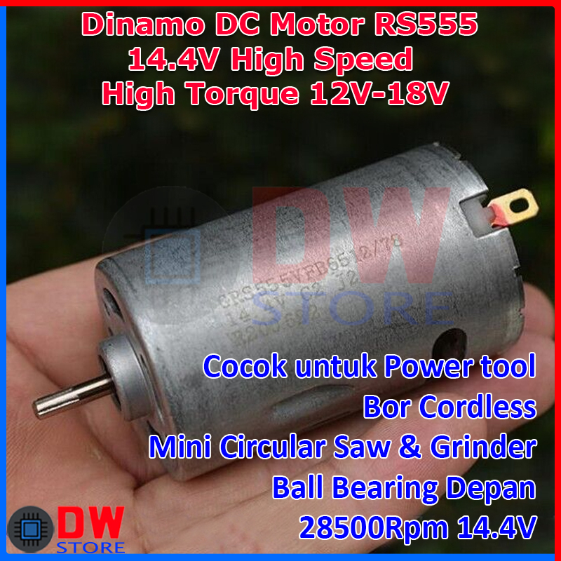Dinamo DC Motor RS555 RS-555 DC 14.4V 12V-18V High RPM Speed Torque