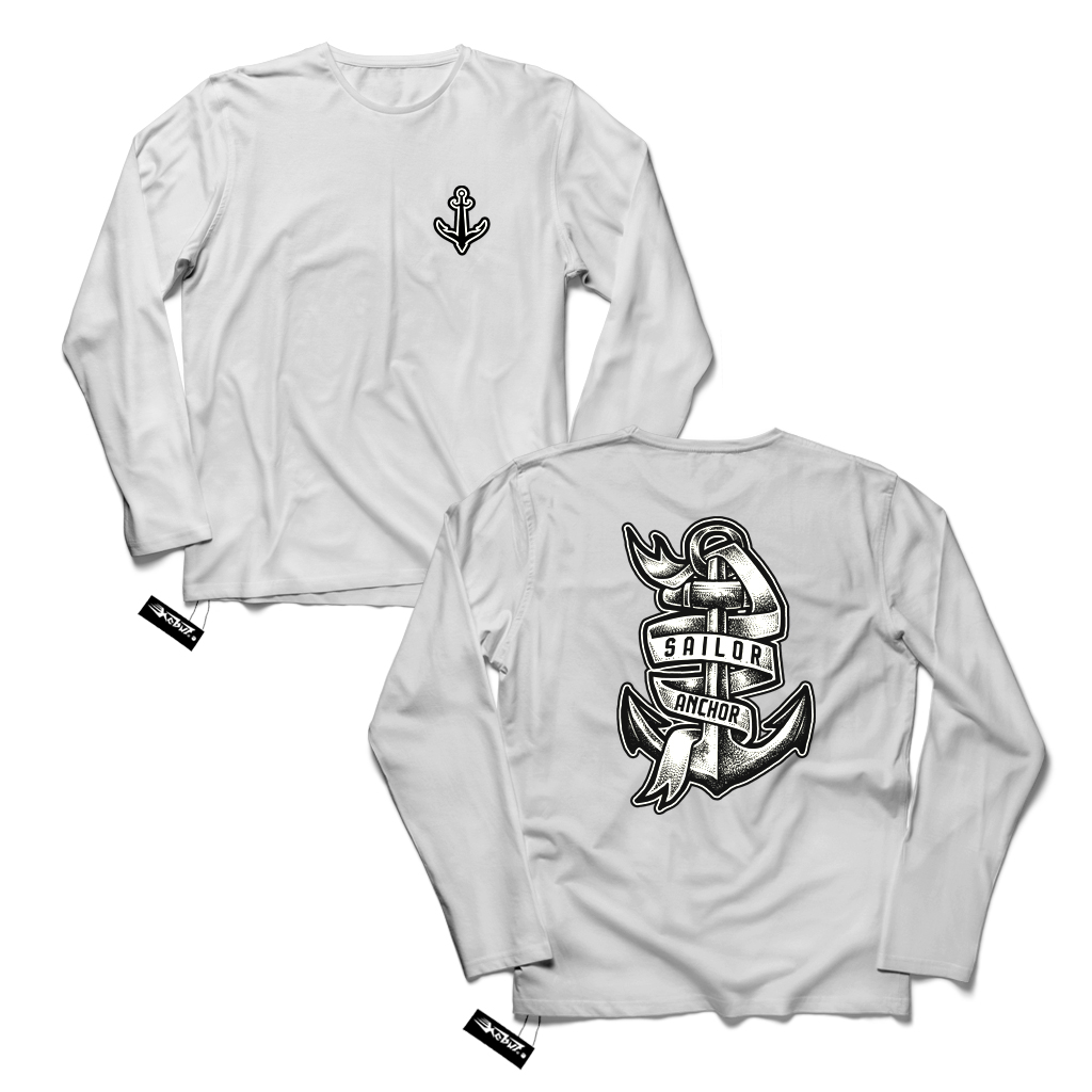 KAOS Sailor Anchor - DEPAN BELAKANG - Kain Katun Tshirt / baju distro Keren gambar desain ilustrasi 