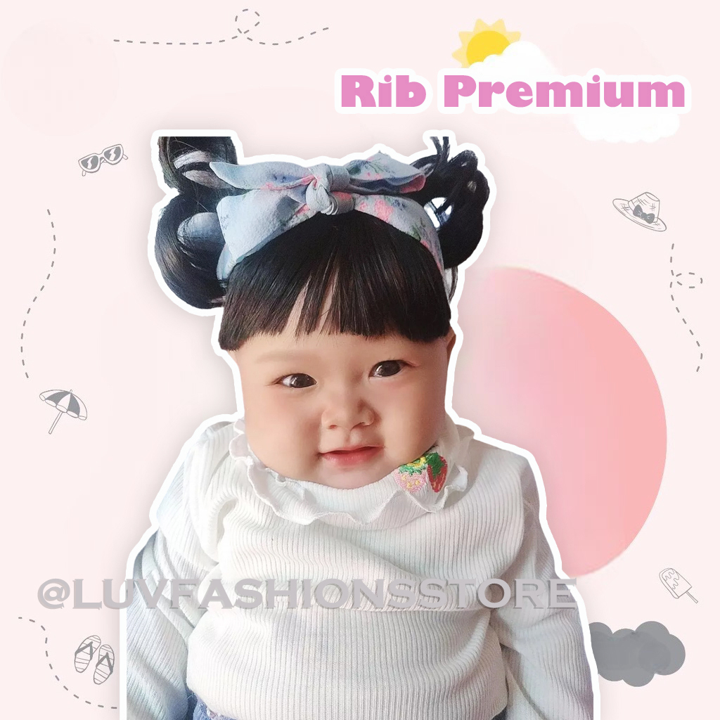 IL - TURTLENECK ELLIA / ATASAN ANAK PEREMPUAN LENGAN PANJANG / TURTLENECK RIB PREMIUM