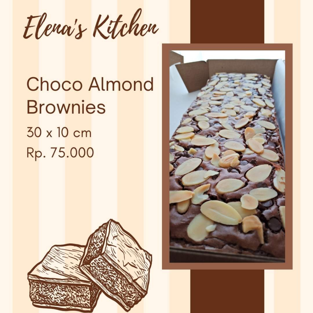 

Brownies Panggang Elena's Kitchen (Choco Almond/Oreo)