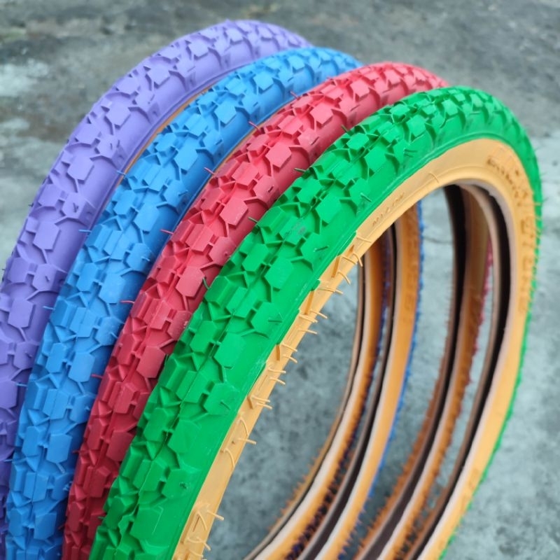 Ban Luar Sepeda LUCKY STONE 20 Inch 57 - 406 Ukuran 20x2.125 Atau 20 x 2.125 Warna Merah Biru Hijau 