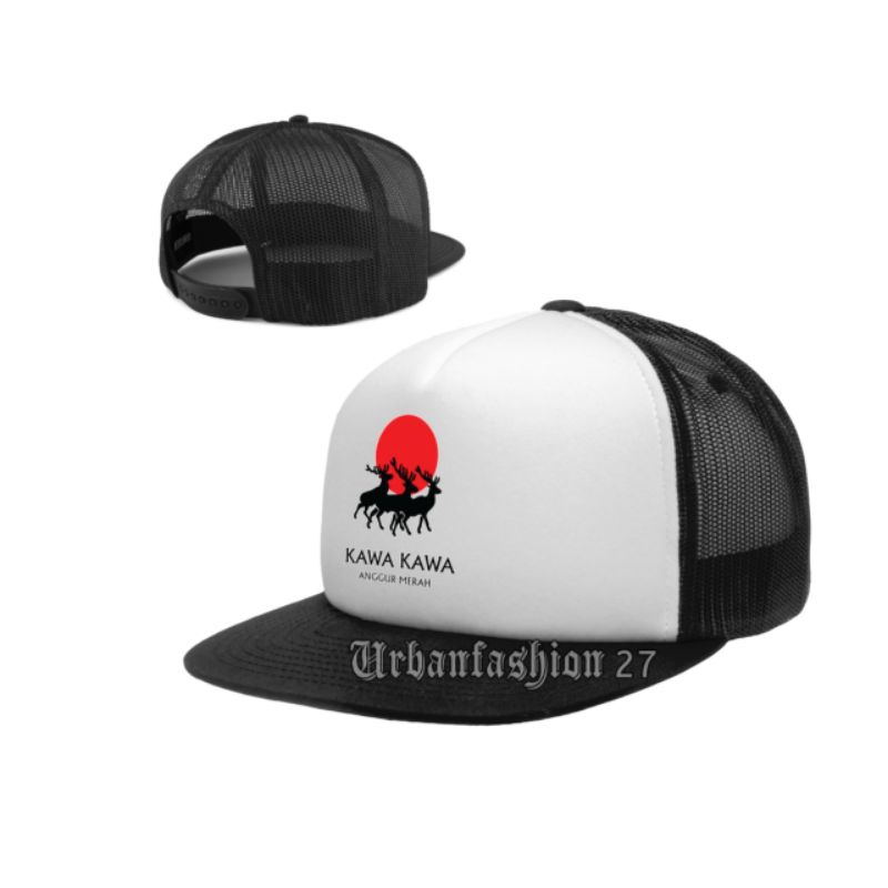 Topi jaring premium/Topi snapback trucker pria wanita distro/KAWA KAWA ANGGUR