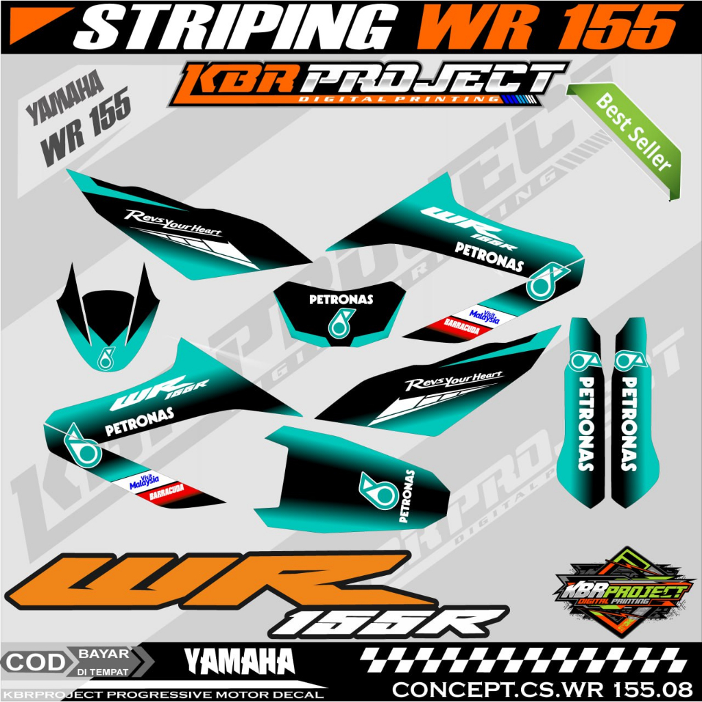 WR 155R STIKER STRIPING PREMIUM MOTOR KEREN LIS VARIASI WR 155R STIKER MOTOR YAMAHA DESAIN RACING 08
