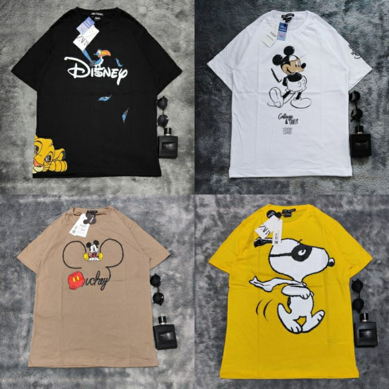 T-shirt kaos zara disney premium | kaos distro branded pria dan wanita