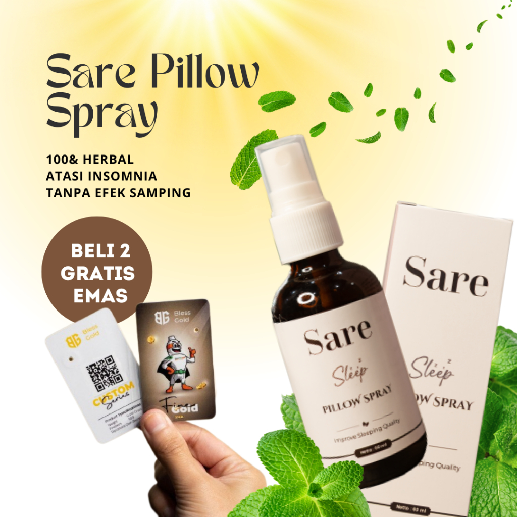 Sare Pillow Spray obat insomnia sulit tidur tanpa efek samping | obat insomnia sulit tidur ampuh | o
