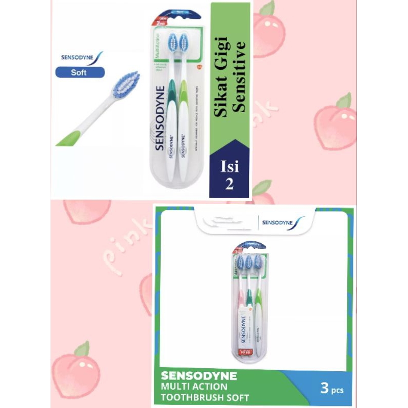 SENSODYNE SIKAT GIGI MULTI ACTION ISI 2PCS &amp; 3PCS