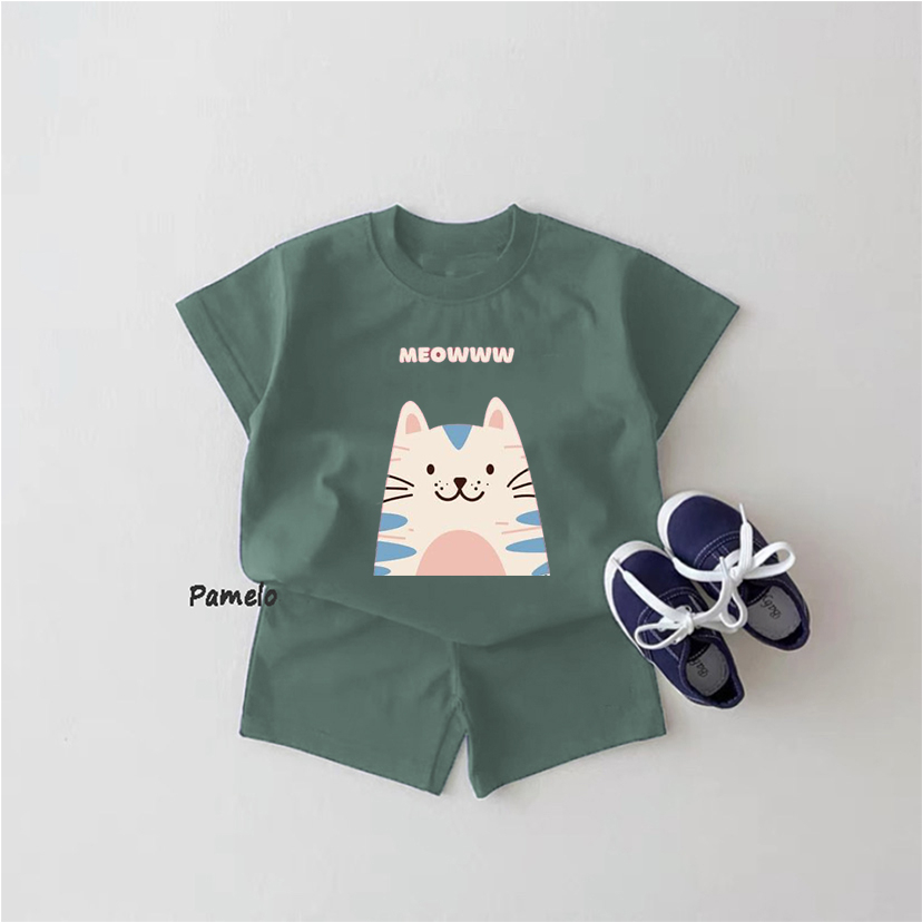 Pamelo.id OneSet Anak / Meow / Fashion Anak / Stelan baju anak / Stelan anak Cewek / OneSet unisex / Oneset anak murah