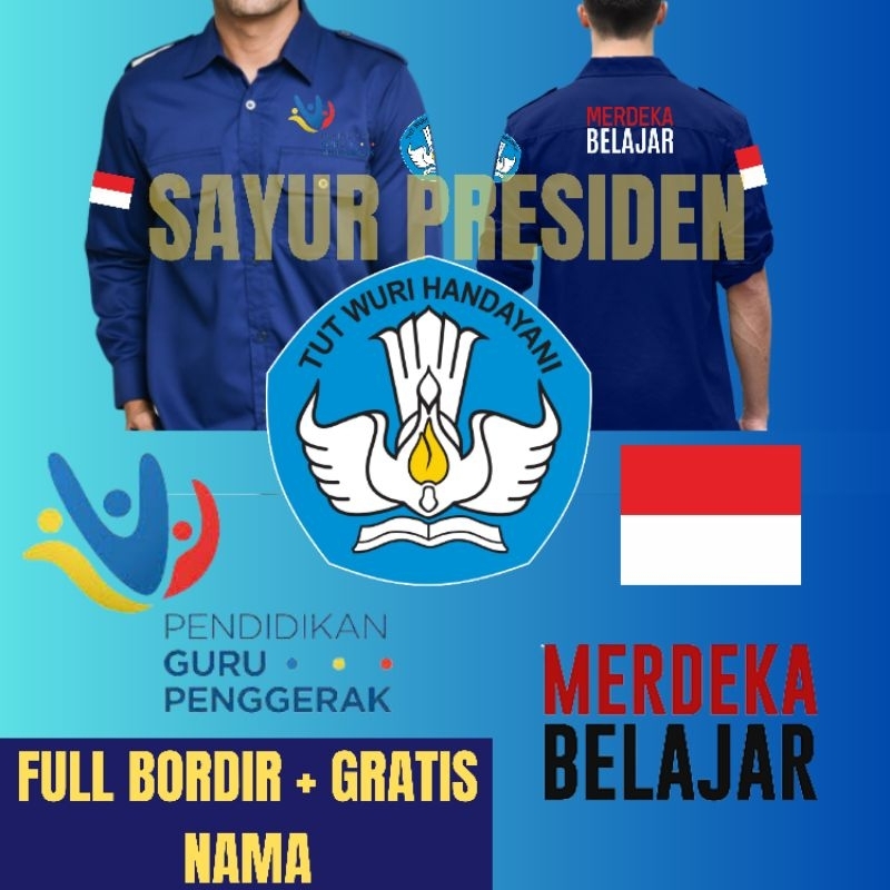 seragam Merdeka Belajar Kemeja Merdeka belajar Baju Merdeka belajar pdh Merdeka Belajar Baju Kerja M