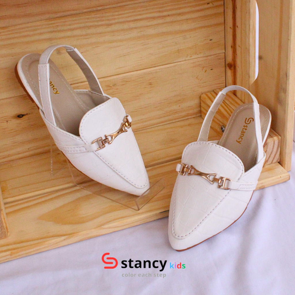 Stancy Kids x janitra Sepatu Sandal Anak Fashion casual  premium  Slipper Croco bahan motif buaya sol karet dan acc  logam