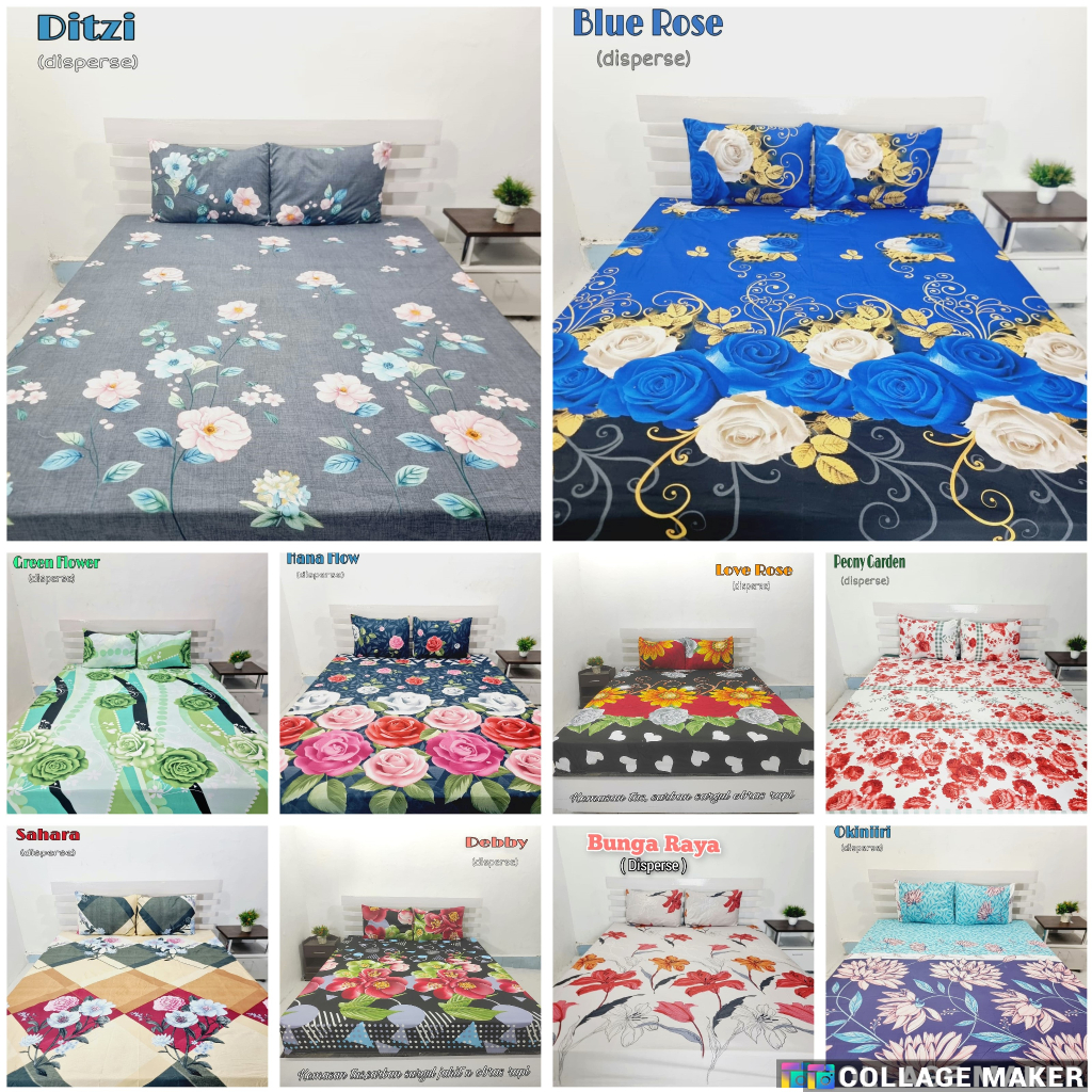 SPREI KATUN MOTIF BUNGA MAWAR CANTIK