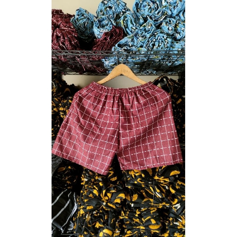 Paket Usaha 1kodi Celana Pendek Boxer Printing Bahan Katun Disperse Pria Wanita Khusus Grosir