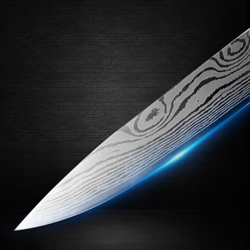 XITUO Set Pisau Dapur Knife Damascus Pattern Stainless Steel 5 PCS - DL5 - Silver