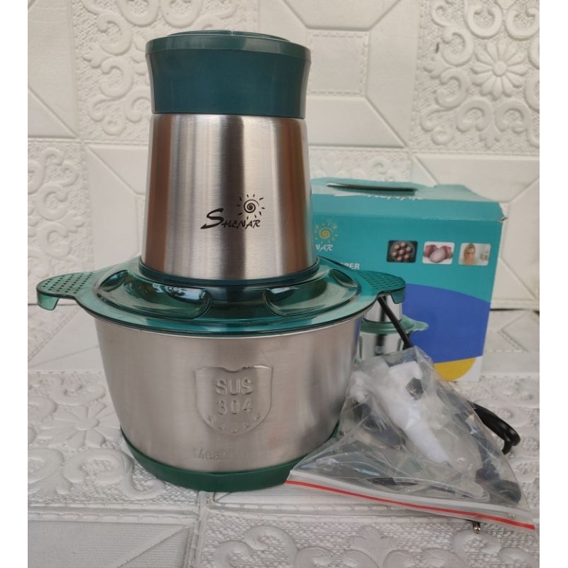 [GREEN] BLENDER DAGING STAINLESS HIJAU PREMIUM/ FOOD CHOPPER STAINLESS KUALITAS BAGUS