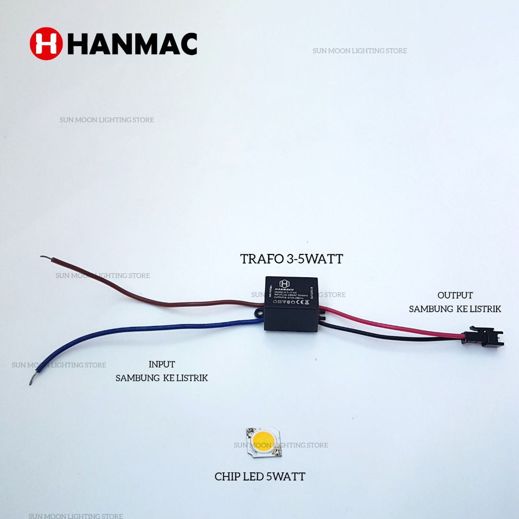 Lampu mata led 3watt chip cob trafo sparepart driver 9-17.5 VDC 280mA