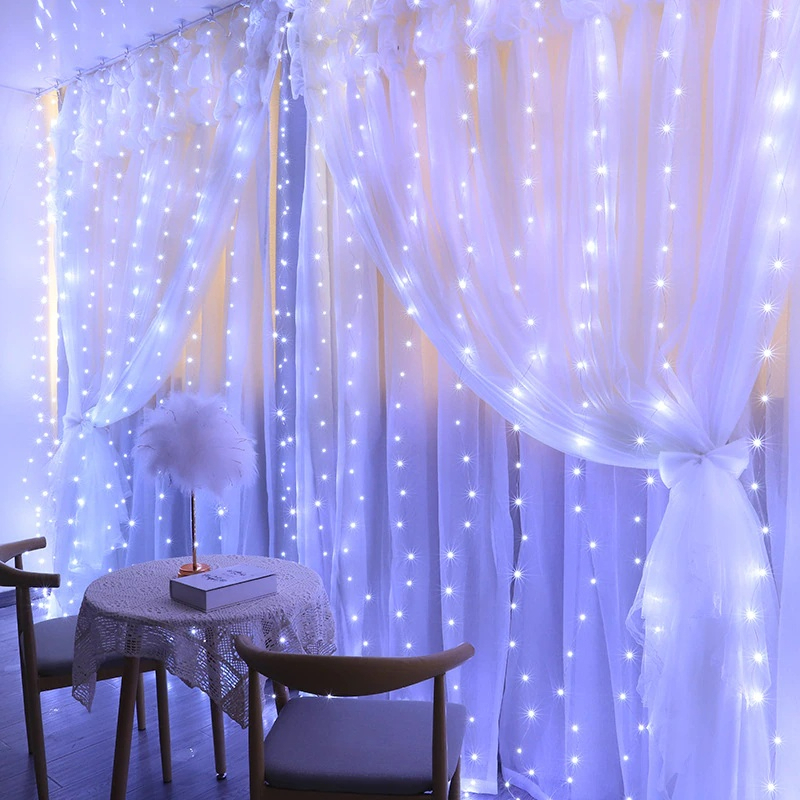 【Penjual Lokal】Lampu Tirai Panjang 3 x 3 meter 300 LED Tumblr Light Lampu Natal Tirai LED Long Curtain Gorden Dekorasi Light with USB &amp; Remote Control Lampu Hias Kamar