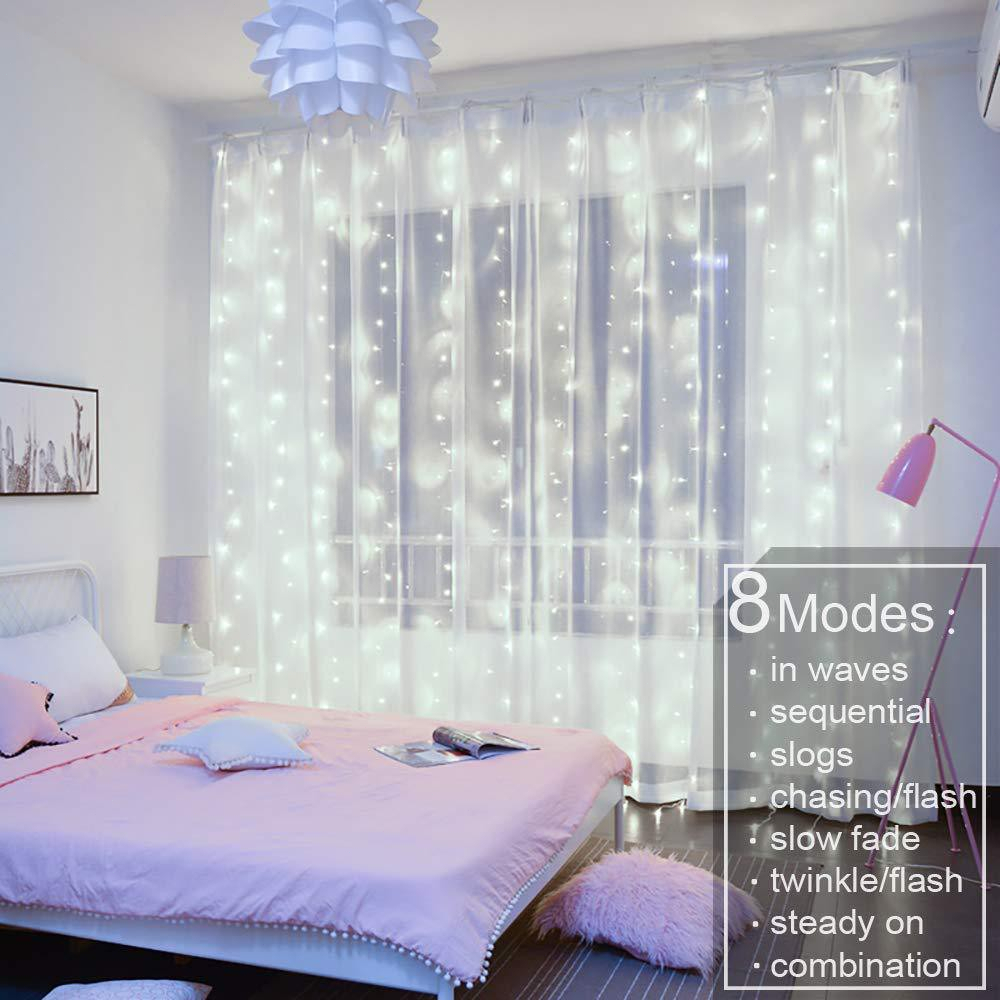 【Penjual Lokal】Lampu Tirai Panjang 3 x 3 meter 300 LED Tumblr Light Lampu Natal Tirai LED Long Curtain Gorden Dekorasi Light with USB &amp; Remote Control Lampu Hias Kamar