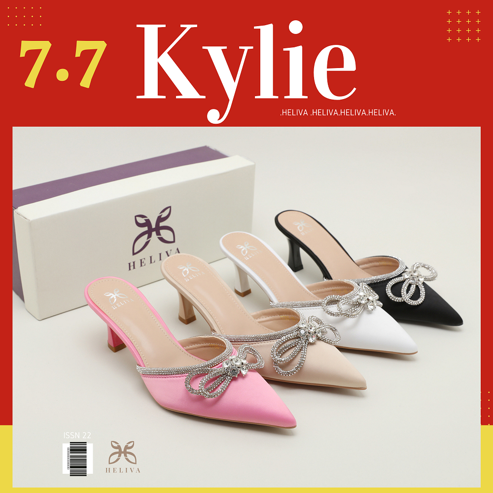 HELIVA KYLIE High Heels 6,5cm Ribbon Series Diamond Bahan Satin 1788-10 Original Brand Heels Pesta