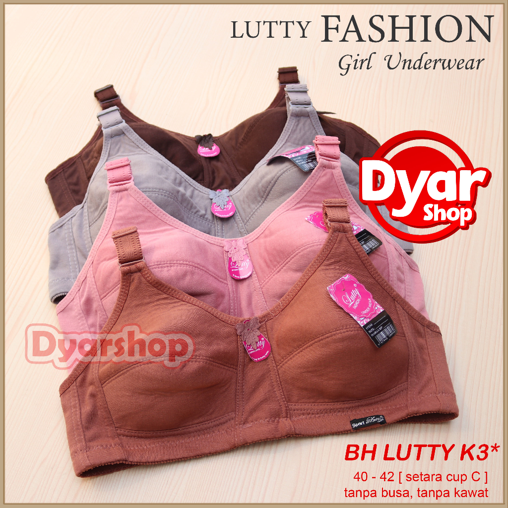 Bh Sport Lutty/ Lutino Jumbo Kancing 3 Extra Size BH Sport Tanpa Kawat Tanpa Busa JUMBO - Dyarshop