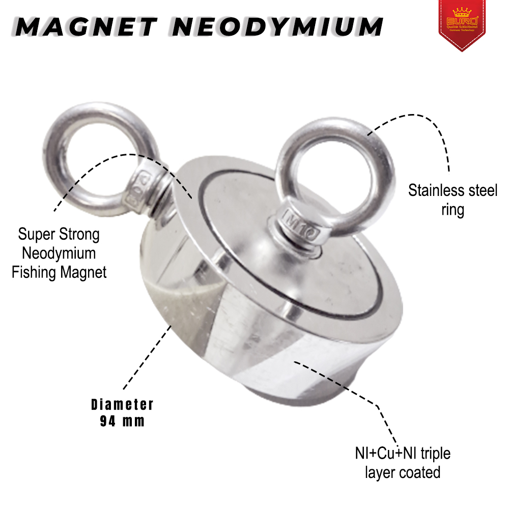 Magnet Fishing Strong Neodymium Magnet Model Bulat 94mm 160-600KG