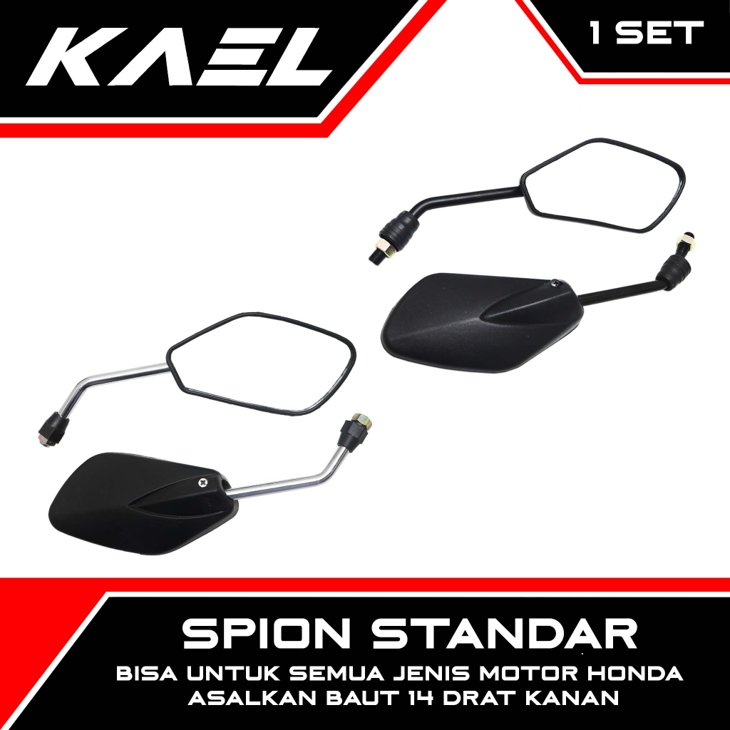 Spion Standar Model Shogun SP Untuk Motor Honda Drat Kanan Vario &amp; Scoopy &amp; Grand &amp; Tiger &amp; Karisma &amp; Supra &amp; Beat Sepion Kaca Mirror Cermin Standart