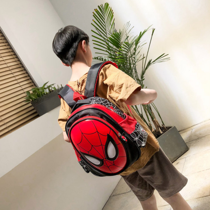 JAVASHOP Tas Ransel Sekolah Anak Gambar Bus Tayo Spiderman Backpack Perempuan Laki-Laki