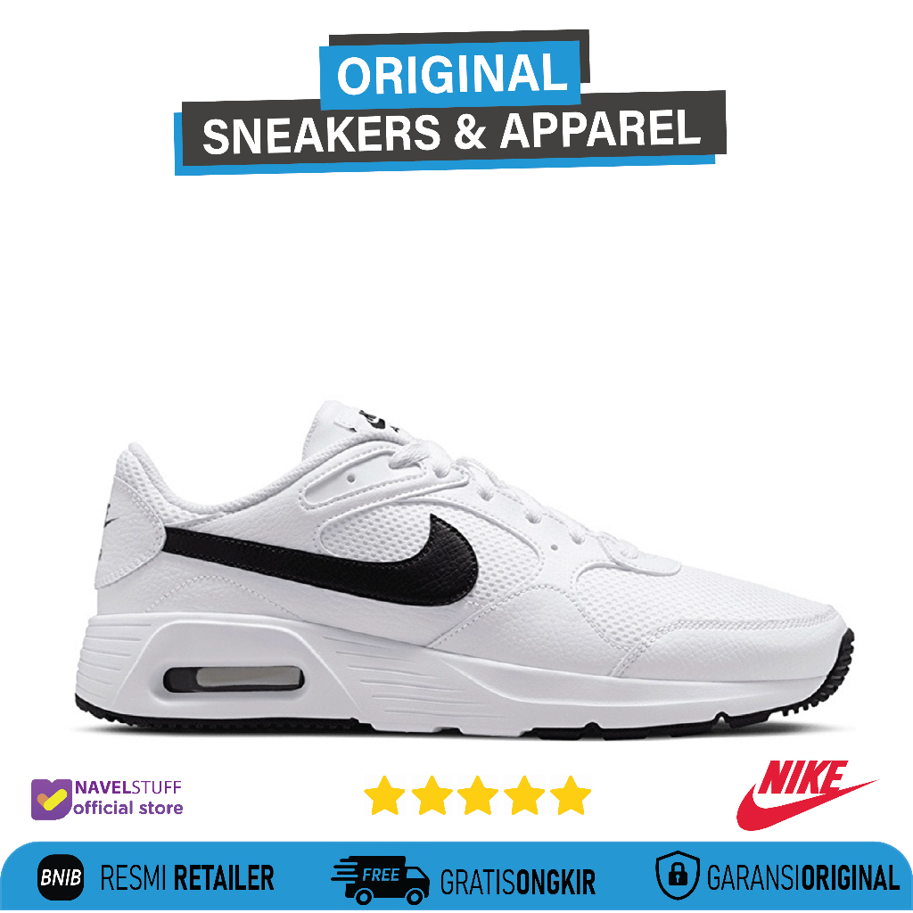 NIKE Air Max SC White/Black/White Original Resmi BNIB