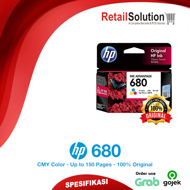 Tinta HP 680 Tri-Color Warna - Original HP Cartridge HP 2135 1115