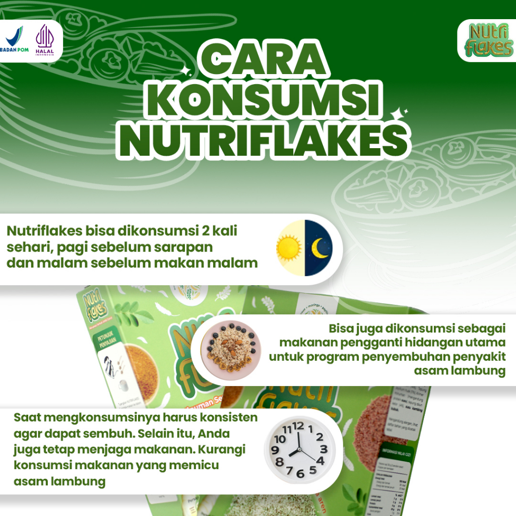 NUTRIFLAKES Sereal Umbi Garut Original | Atasi Masalah Pada Lambung | Maag Gerd &amp; Asam Lambung