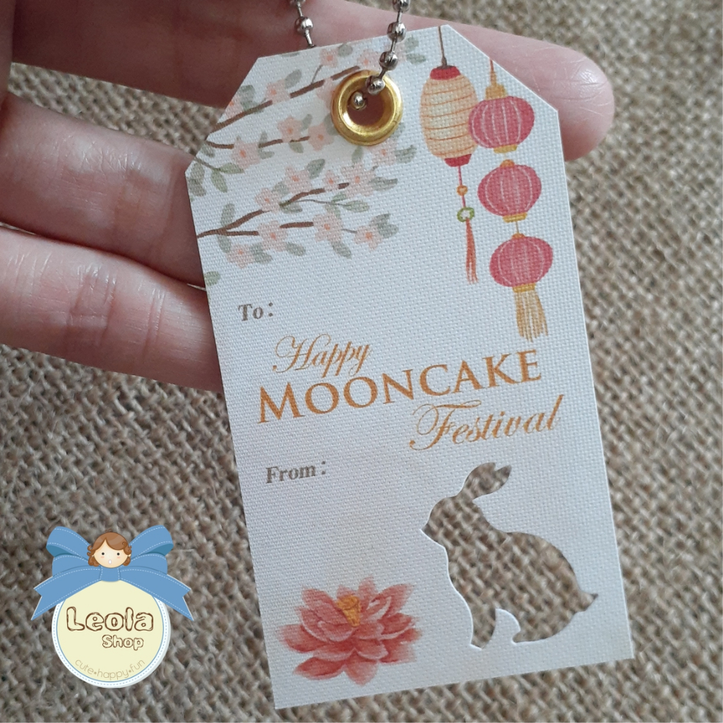 Gift Hang Tag MOONCAKE Festival Lampion/Kartu Ucapan Mid Autumn Kue Bulan
