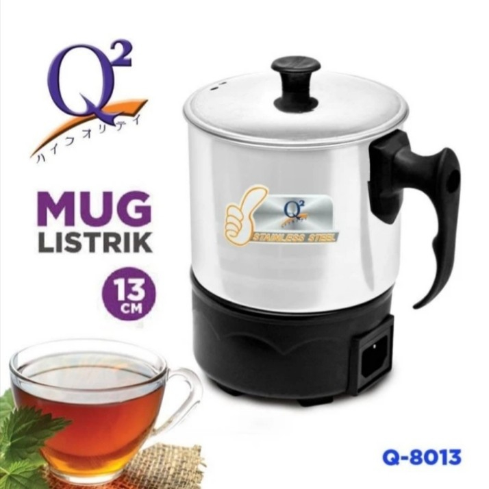 Mug Elektrik Q2 Teko Listrik Stainless 13 cm Pemanas Air Q2-8013