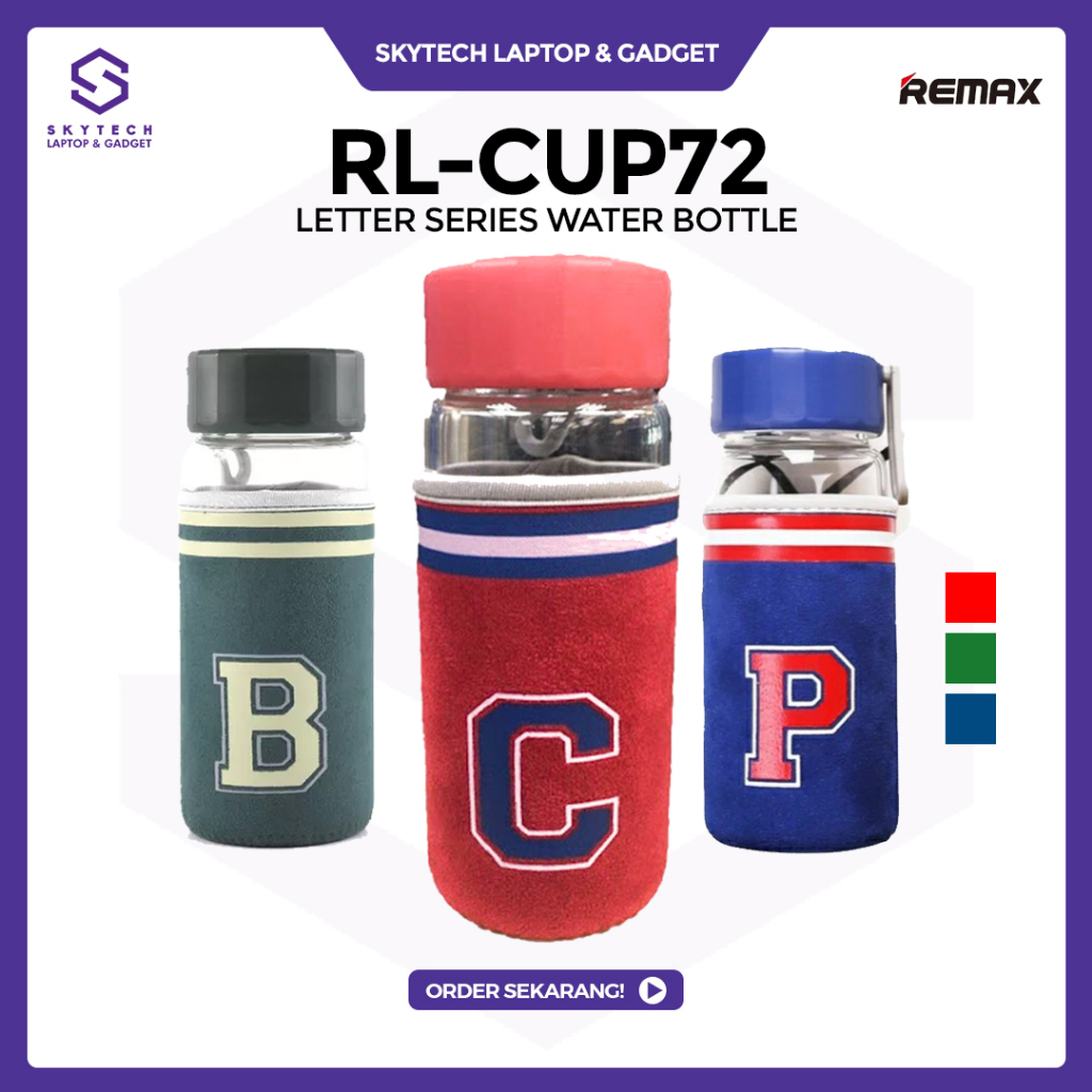 WATER BOTTLE REMAX LIFE LETTER SERIES RL CUP72 GLASS 370ML BOTOL AIR PANAS OLAHRAGA ORIGINAL