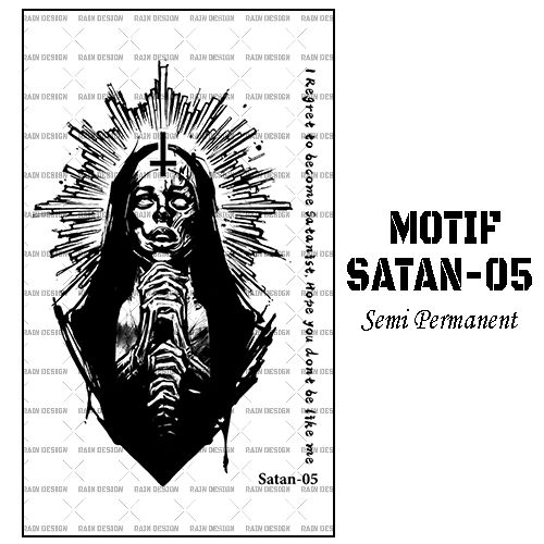 RAINDESIGN-Stiker tato anti air Seri Satan-05 / Tato temporer semi permanent Fruit Ink / Tato stiker