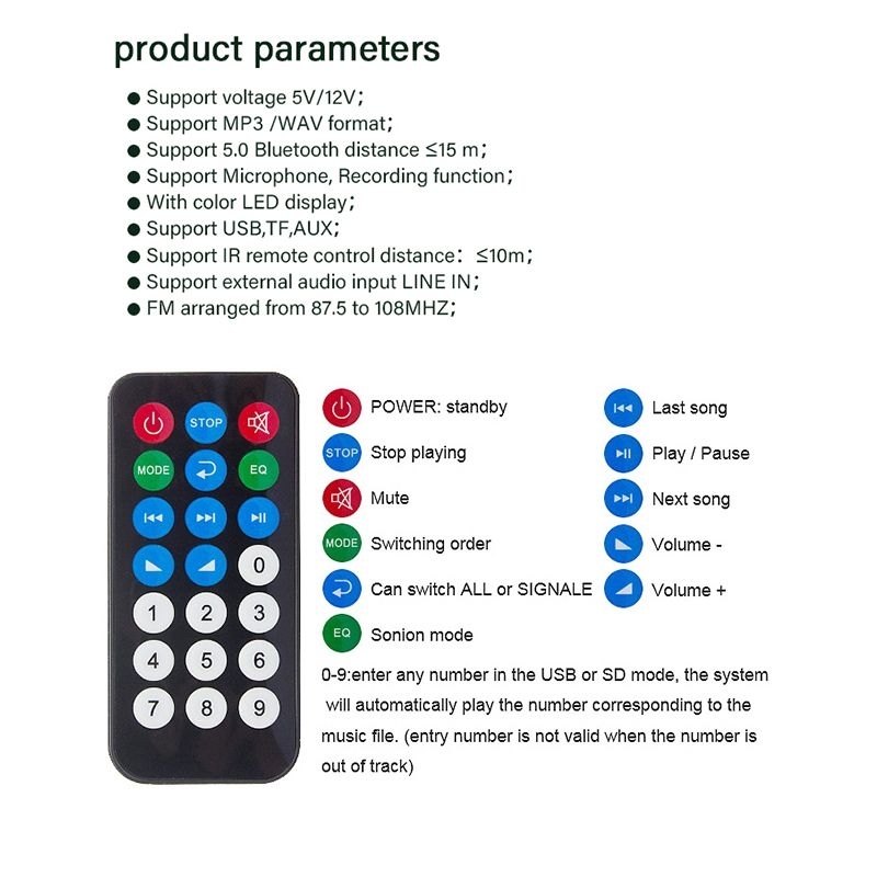 Module MP3 Bluetooth 5.0 dilengkapi soket mic