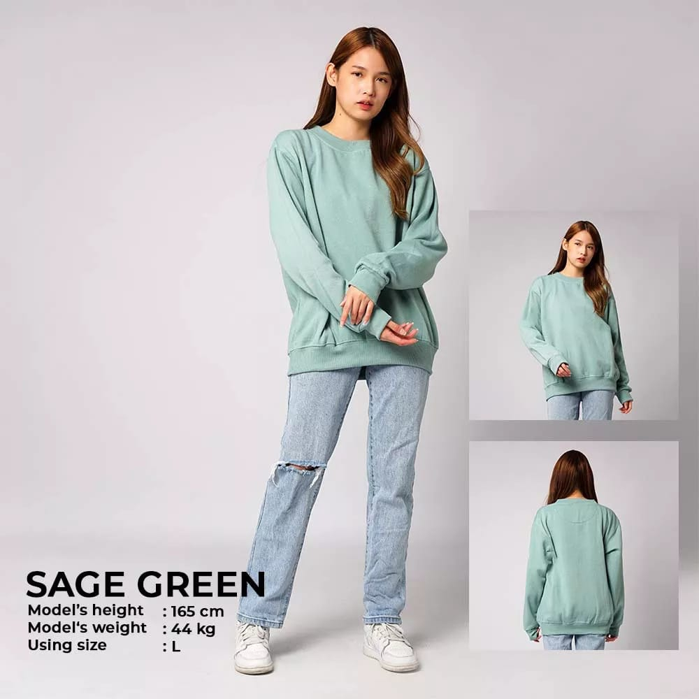 BAJU POLOS LENGAN PANJANG CEWEK CREWNECK CEWEK KAOS POLOS LENGAN PANJANG CEWEK SWEATSHIRT CEWEK
