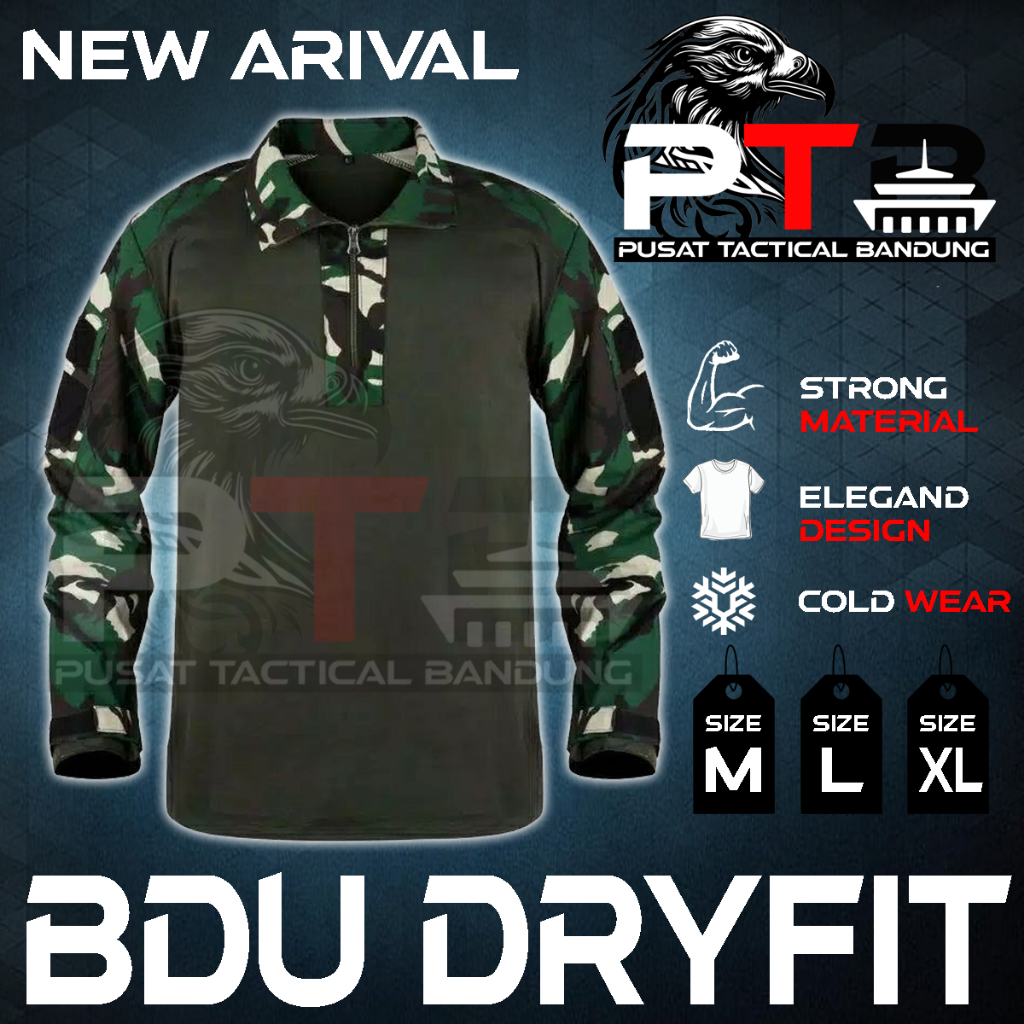 BAJU BDU Dryfit / Baju BDU Sayap / Baju Loreng Malpinas / BDU Sayap Malpinas / Baju BDU Loreng Dryfi
