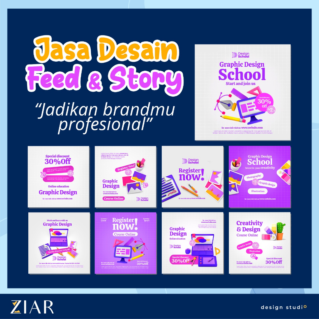 Jasa Desain Desain Post Feed Story IG Konten Instagram Sosial Media