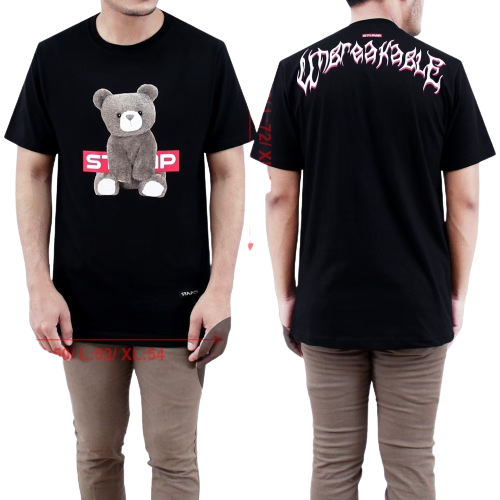Tshirt Kaos Teddy Bear Hitam
