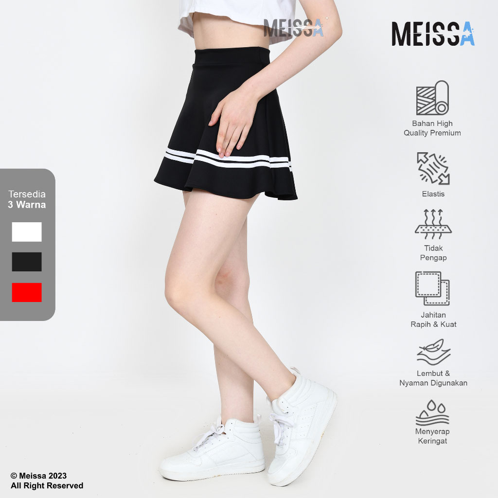 Rok Korea Rok Tennis Rok Payung Scuba Rok List Merah Hitam Putih Kasual Olahraga