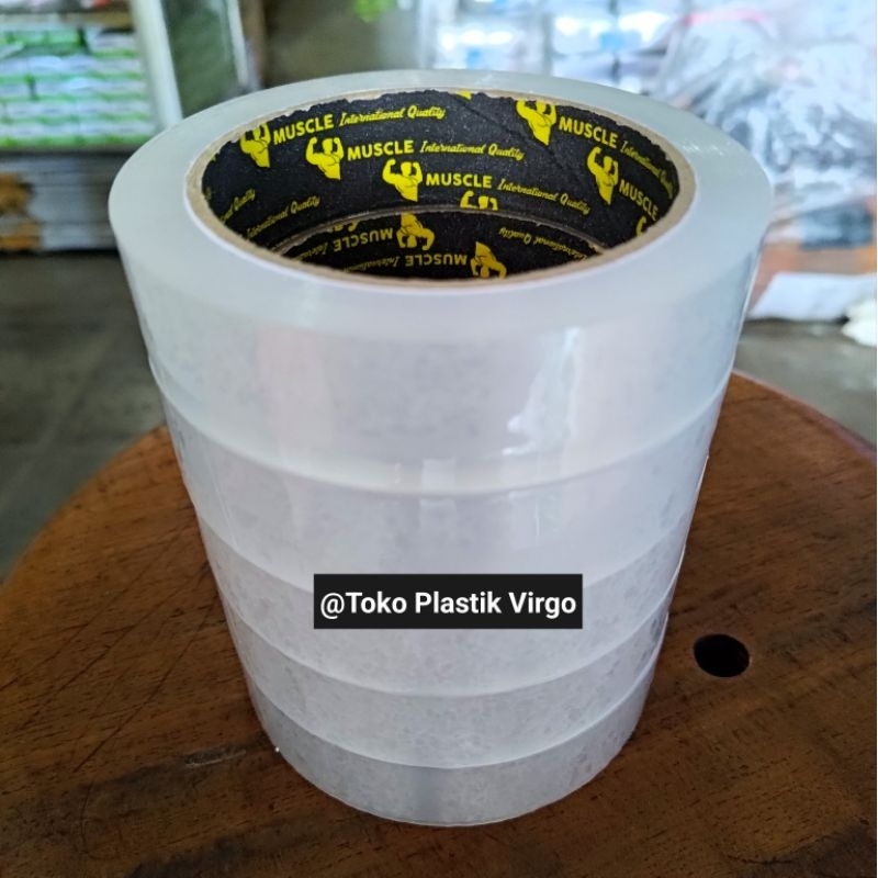 

Isolasi Selotip Bening 1"inch - 24MM x 90Y - Merk Muscle Tape