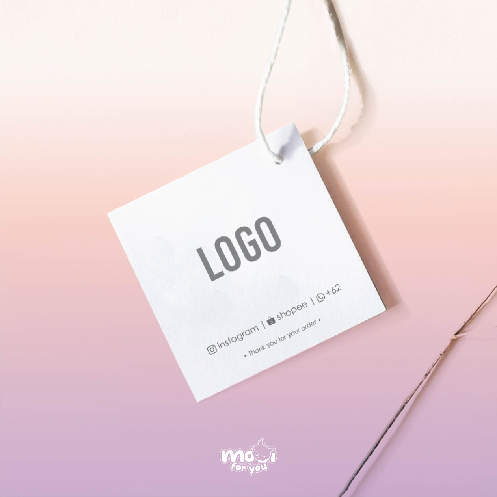 

[MIN 50] Desain Modern Label Tag Hangtag Baju Kado Murah 1 SISI MIN ORDER 50 pcs 1 sisi