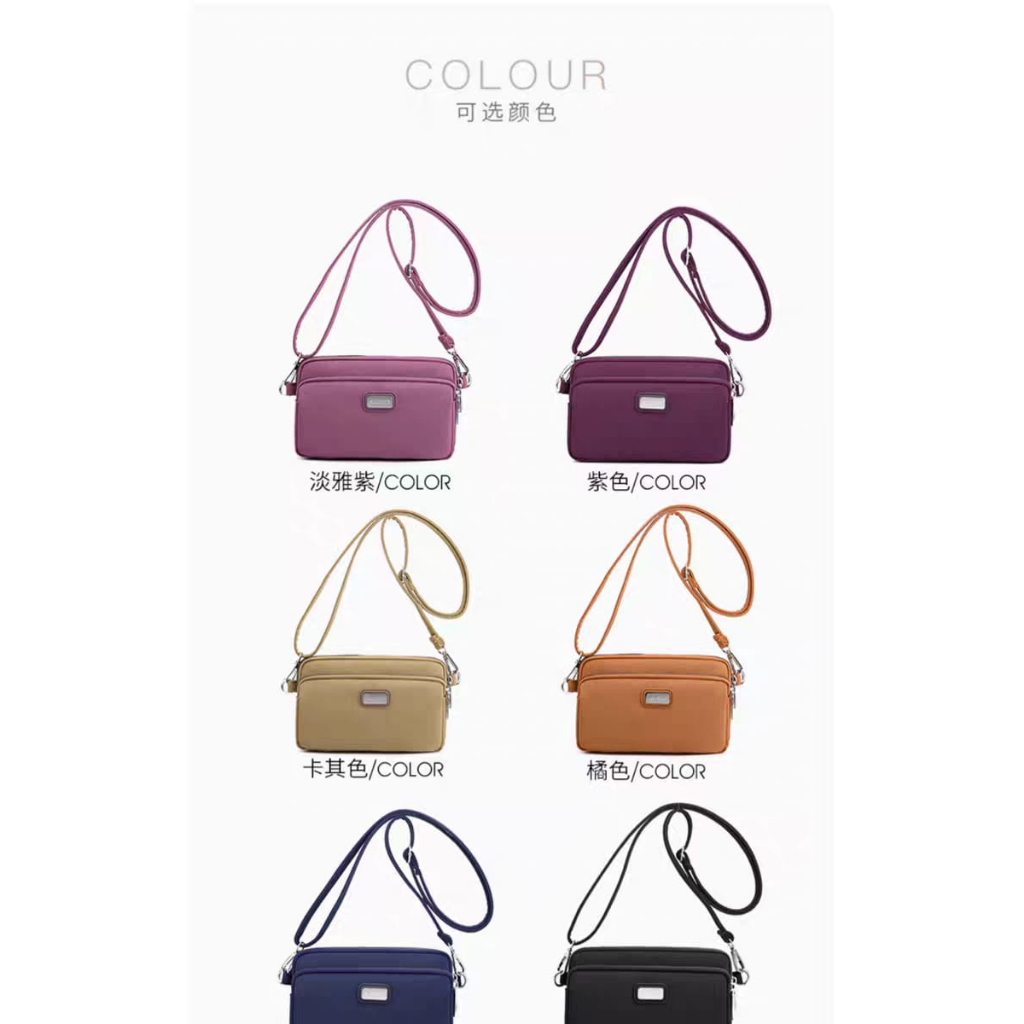 (PINK_IMP)     New Jielshi Import Tas Selempang Wanita. 20x12 Ready Pink Purple Cream Orange Navy Black