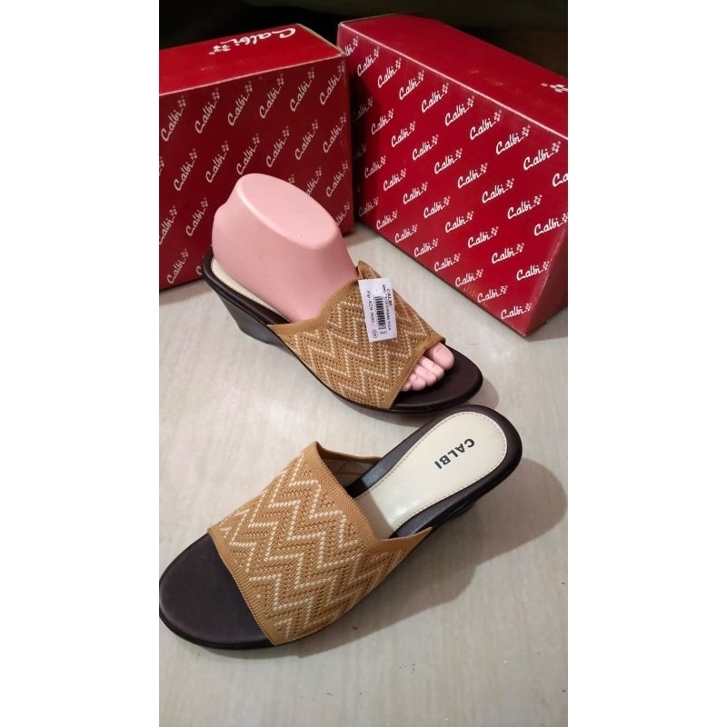Wedges Pesta Rajut silang Elegan brand original Calbi Banyak model