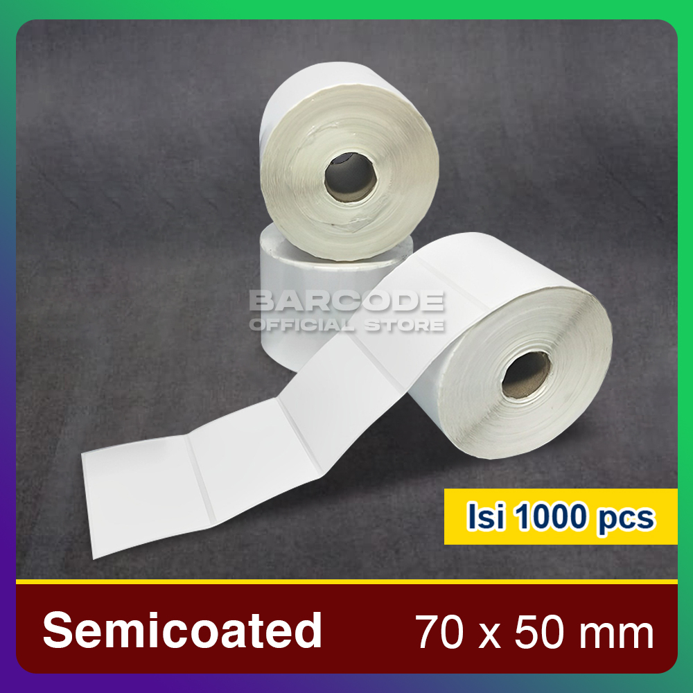 

Label Stiker Semicoat 70x50mm / 70 x 50 / 70x50 mm 1 Line (1 Slop)