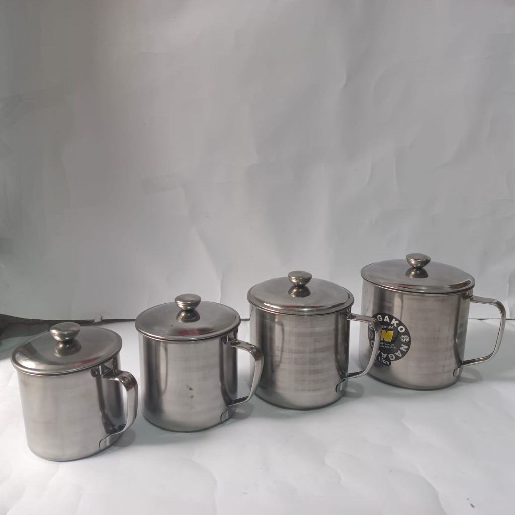 Mug set stainless Nagako / mug gelas cangkir set stainless isi 4 pcs