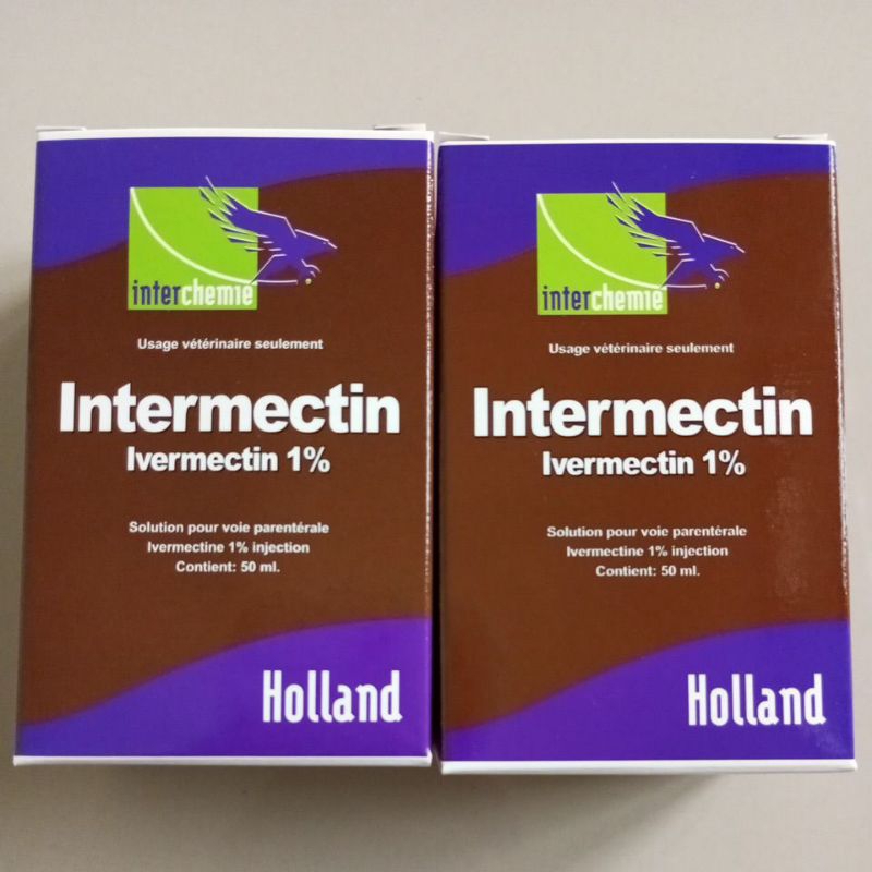 INTERMECTIN (ivermectin 1%) 50 ml obat cacing  kutu kudis parasit pada sapi, kambing, domba, anjing&
